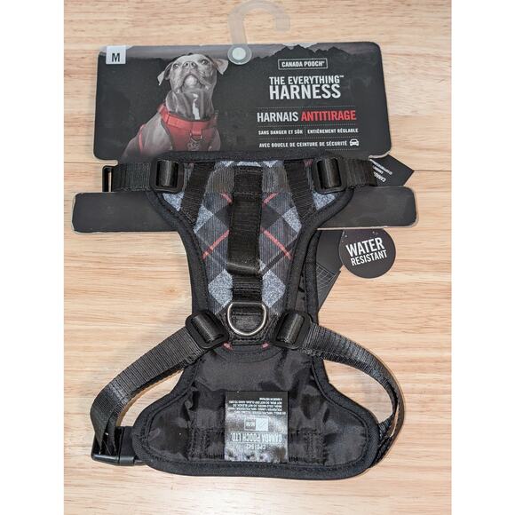 Canada Pooch The Everything Dog Harness Gray Plaid 100% Polyester Padded SZ M - Picture 3 of 6